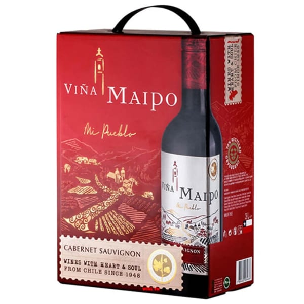 Ruou vang bich Chile Vina Maipo Mi Pueblo đỏ trắng 3L 