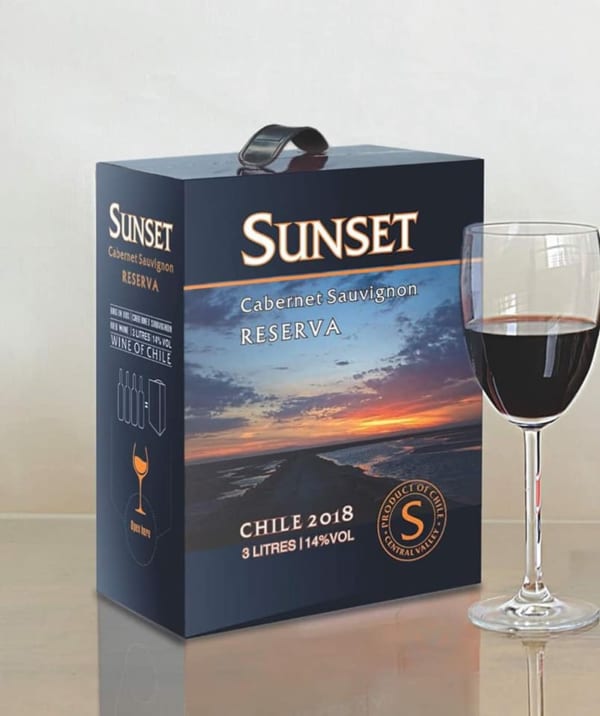 Vang Chile Sunset Reserva Cabernet Sauvignon Central Valley 3 Lít